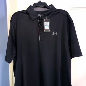 NWT Mens XL Under Armour Black Golf Shirt
